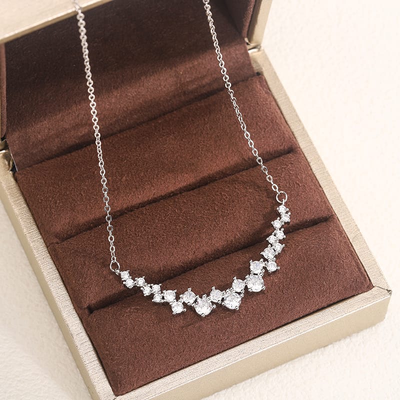 KissICON 💋 Sterling Silver 1 Carat Zircon Pendant Necklace - Sparkle
