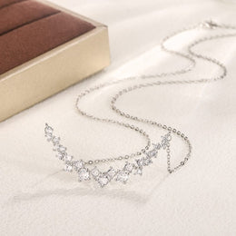 KissICON 💋 Sterling Silver 1 Carat Zircon Pendant Necklace - Sparkle