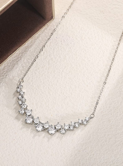 KissICON 💋 Sterling Silver 1 Carat Zircon Pendant Necklace - Sparkle
