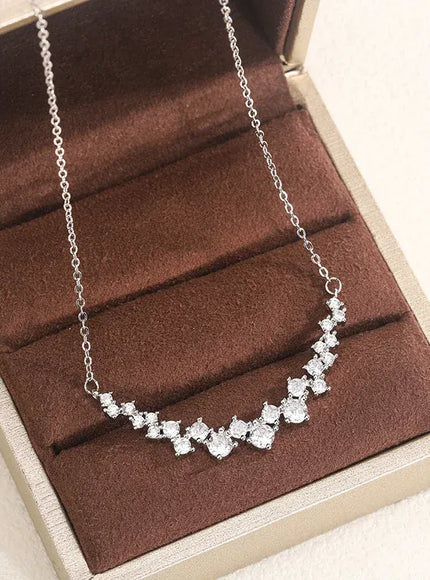 KissICON 💋 Sterling Silver 1 Carat Zircon Pendant Necklace - Sparkle