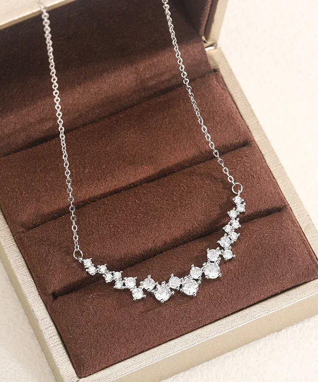 KissICON 💋 Sterling Silver 1 Carat Zircon Pendant Necklace - Sparkle