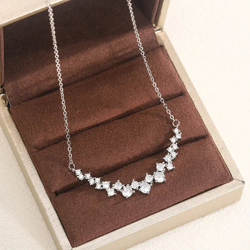 KissICON 💋 Sterling Silver 1 Carat Zircon Pendant Necklace - Sparkle