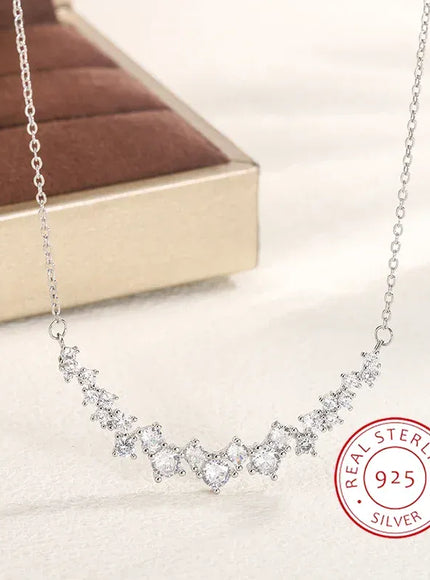 KissICON 💋 Sterling Silver 1 Carat Zircon Pendant Necklace - Sparkle