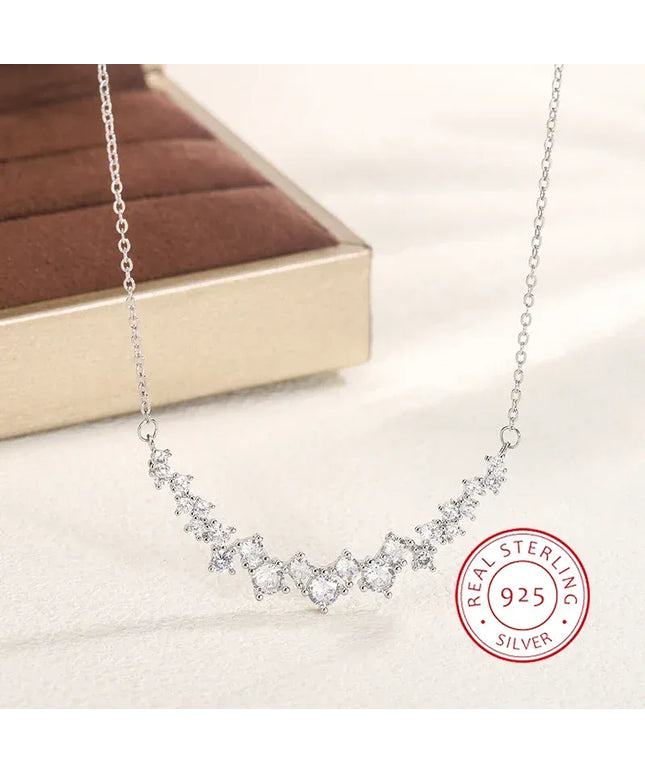 KissICON 💋 Sterling Silver 1 Carat Zircon Pendant Necklace - Sparkle