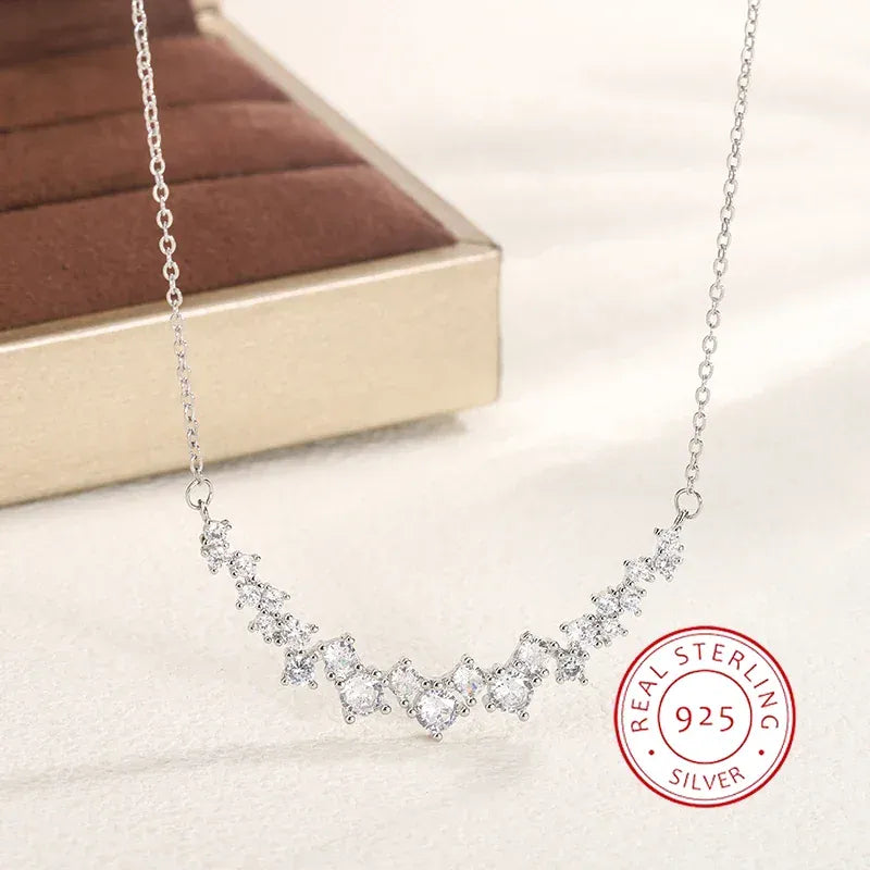 KissICON 💋 Sterling Silver 1 Carat Zircon Pendant Necklace - Sparkle