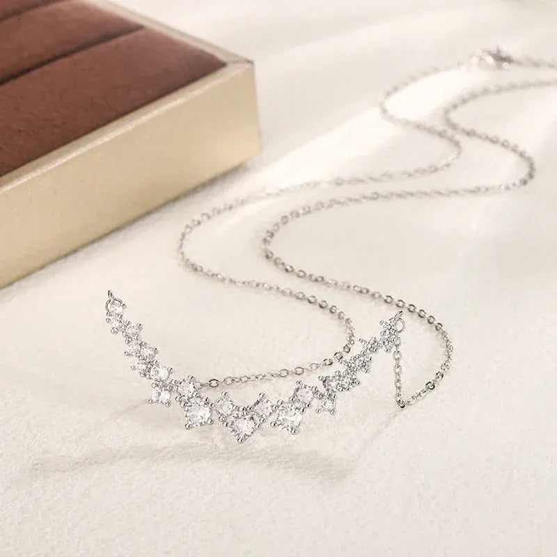 KissICON 💋 Sterling Silver 1 Carat Zircon Pendant Necklace - Sparkle