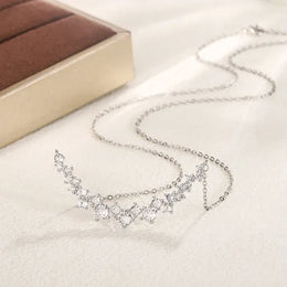 KissICON 💋 Sterling Silver 1 Carat Zircon Pendant Necklace - Sparkle