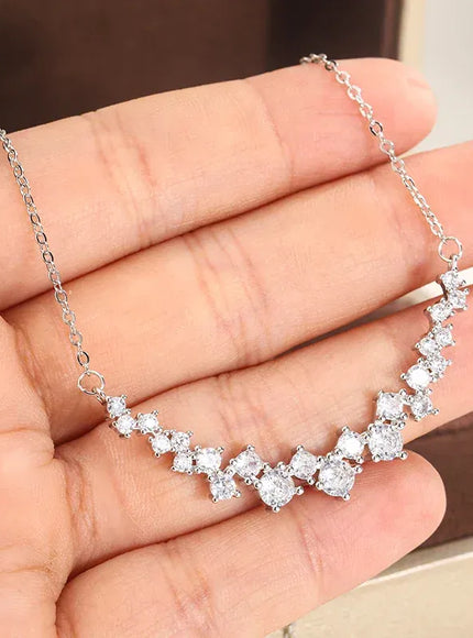 KissICON 💋 Sterling Silver 1 Carat Zircon Pendant Necklace - Sparkle
