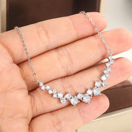 KissICON 💋 Sterling Silver 1 Carat Zircon Pendant Necklace - Sparkle