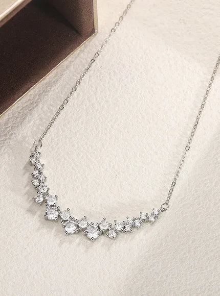 KissICON 💋 Sterling Silver 1 Carat Zircon Pendant Necklace - Sparkle