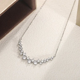 KissICON 💋 Sterling Silver 1 Carat Zircon Pendant Necklace - Sparkle