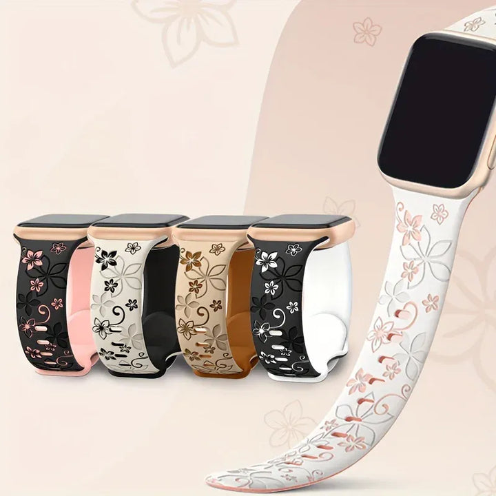 Strap For Apple Watch 46/41/40/44/45/42/49/38mm Women'S Fashion Floral Elements Watch Band iWatch Series11 10 987 654 3 Ultra2