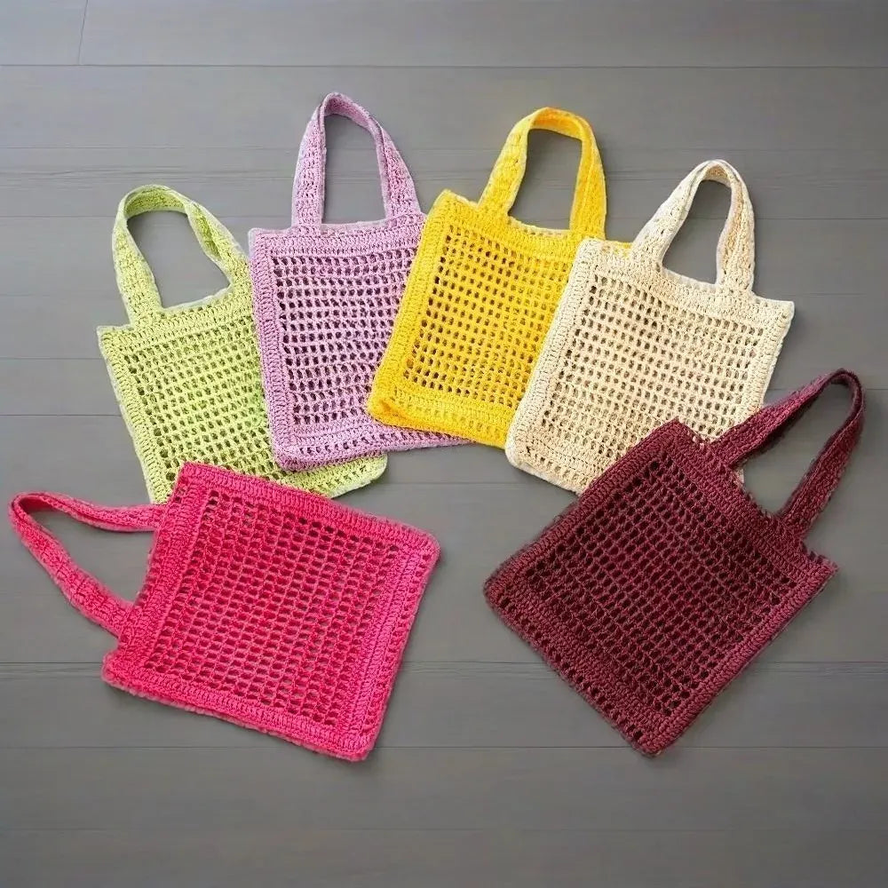 KissICON Straw Woven Hollow Shoulder Three-dimensional Letter Tote
