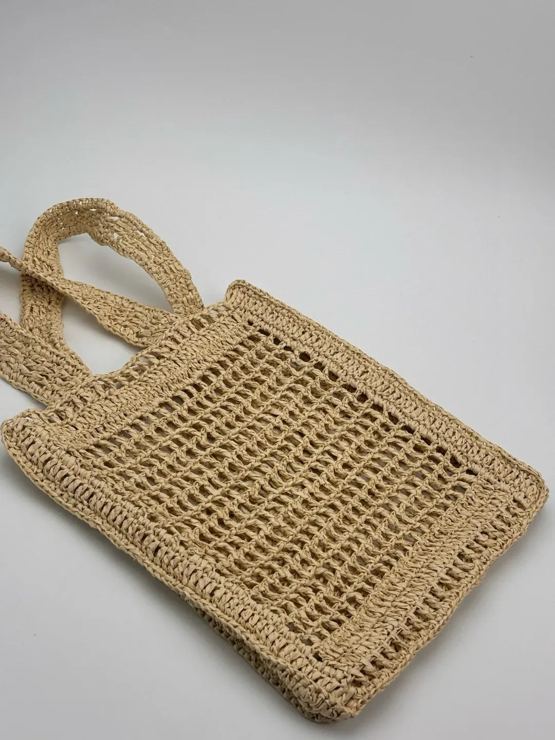 KissICON Straw Woven Hollow Shoulder Three-dimensional Letter Tote