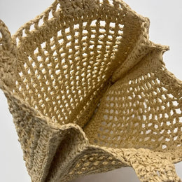 KissICON Straw Woven Hollow Shoulder Three-dimensional Letter Tote