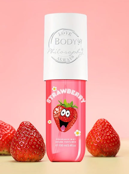KissICON Strawberries Strawberry Bliss Hair And Body Mist Long Lasting