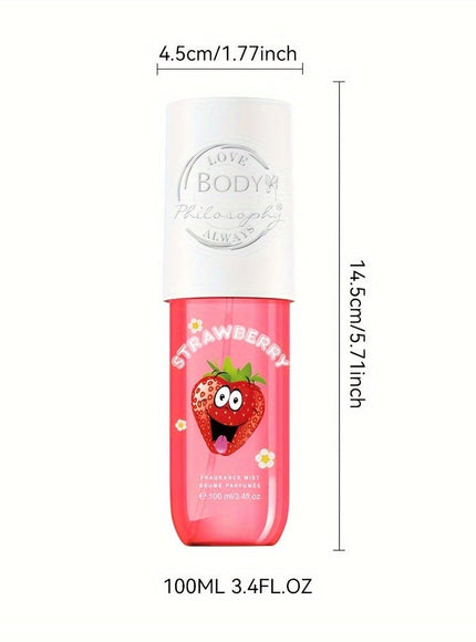 KissICON Strawberries Strawberry Bliss Hair And Body Mist Long Lasting