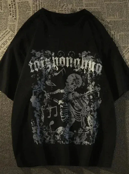 KissICON Street Skull Print Mens Trendy Tee M8XL