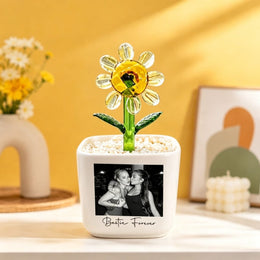 KissICON Style 1 Personalized Bestie Photo Flower Pot Unique Friend  Sister Gift