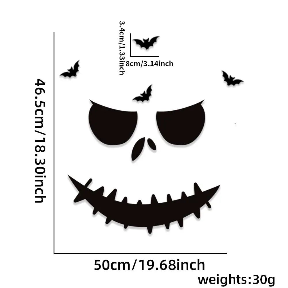 KissICON Style 3 Halloween Decoration Door Stickers Window Stickers for Home Party Wall Glass Haunted House Horror Decor