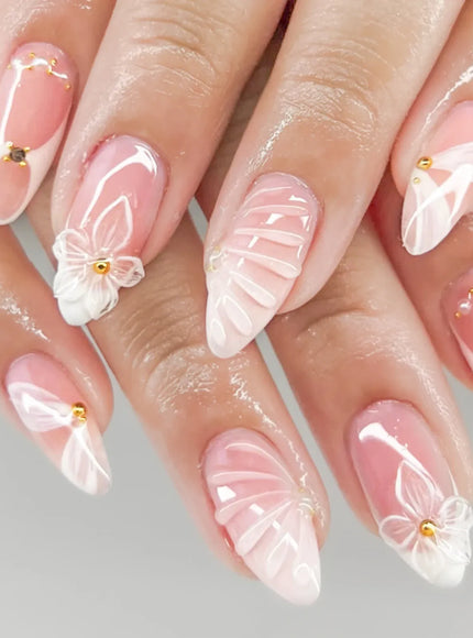 KissICON style1 Kiss Icon Classic French 3D Flowers False Nails