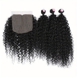 KissICON Style2 / 18 20 22 with 18 KissIcon 3 Packs Afro Curly Extensions Closure -