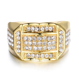 KissICON Stylish 925 Sterling Silver Men S Ring With Diamond Encrusted Design Featuring Generous And Simple Temperament For Trendy Guys