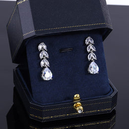 KissICON Stylish S925 Silver Earrings Women Luxury Shiny Zircon Rings