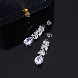 KissICON Stylish S925 Silver Earrings Women Luxury Shiny Zircon Rings
