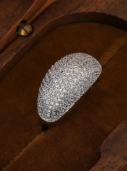 KissICON Stylish Zircon Ring For Ladies Shiny AAA Stones Ideal Gift