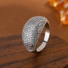 KissICON Stylish Zircon Ring For Ladies Shiny AAA Stones Ideal Gift