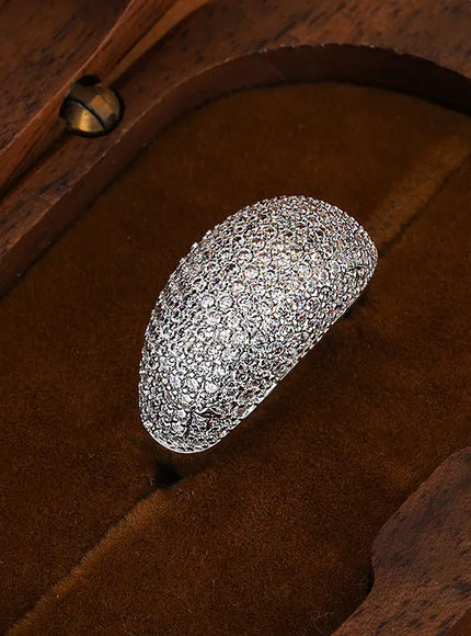 KissICON Stylish Zircon Ring For Ladies Shiny AAA Stones Ideal Gift