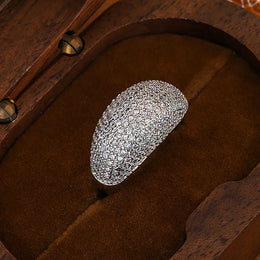 KissICON Stylish Zircon Ring For Ladies Shiny AAA Stones Ideal Gift