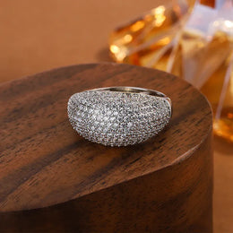 KissICON Stylish Zircon Ring For Ladies Shiny AAA Stones Ideal Gift