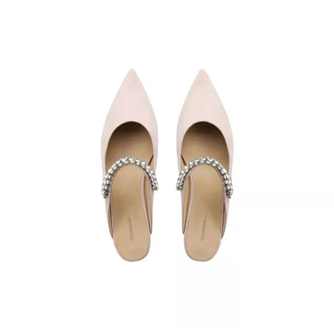 KissICON Suede pink slippers / 37 2025 Flat Shoe for Women Spring Summer Shallow