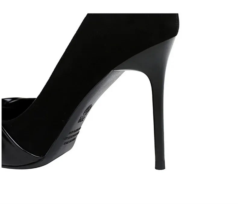 KissICON Suede Women Pumps Shallow Mouth Pointed Toe Bow