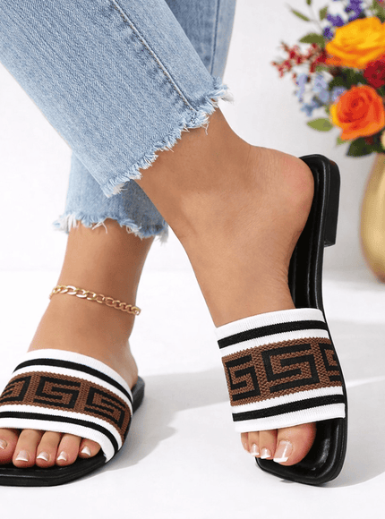 KissICON Sandals Summer Chic Fashionable Classic Cloth Letter Flat Sandals