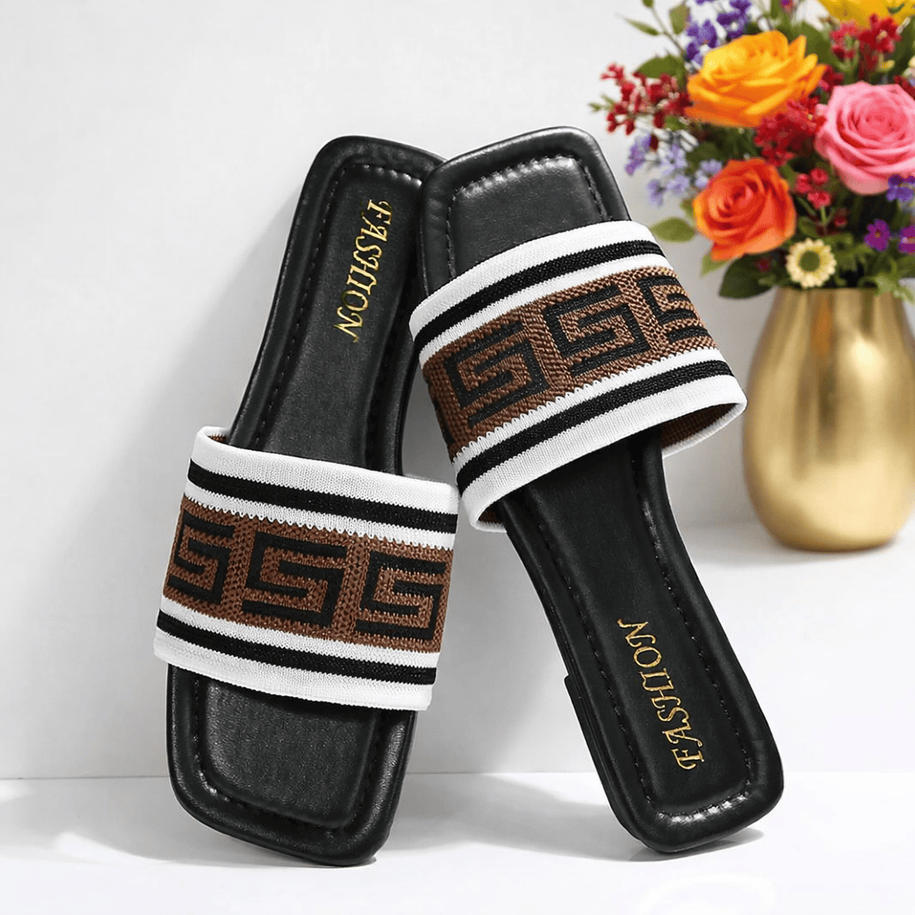 KissICON Sandals Summer Chic Fashionable Classic Cloth Letter Flat Sandals