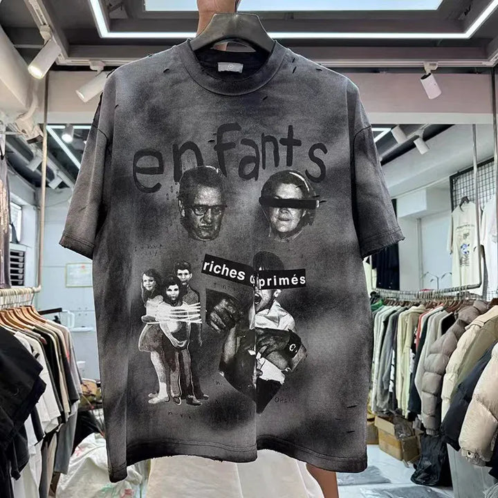 Summer Cotton Men T Shirts Women Unisex Streetwear Tee Vintage Casual Bundled Printed Tshirts