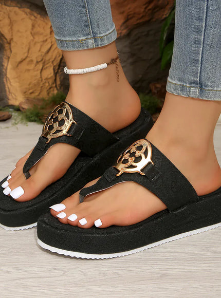 KissICON Slides Summer Platform Beach Slides for Women