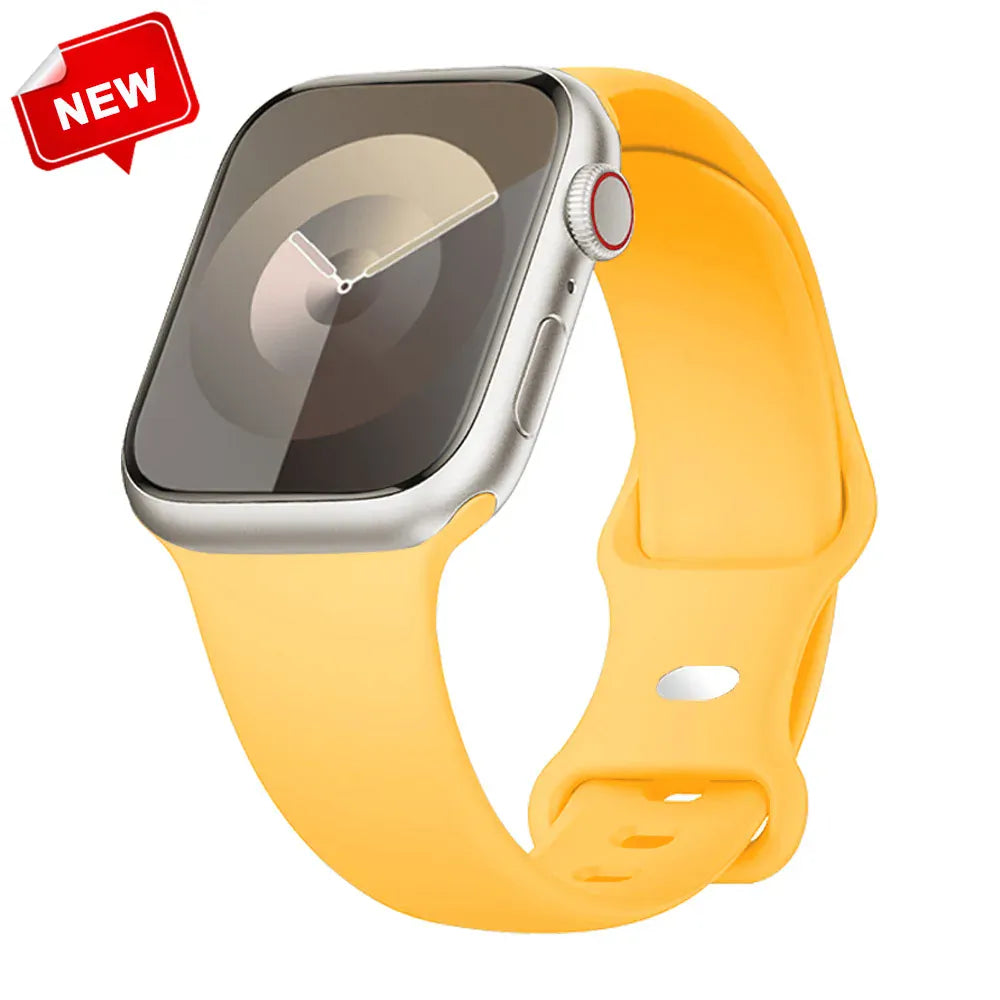 KissICON Sunshine / China Mainland / 40 41 42(S11-10) S-M Silicone Strap For Apple Watch Bands 40mm 44mm 46mm 45mm 41mm 49mm 42 Correa Bracelet iWatch series ultra3 2 7 8 9 se 10 11 band