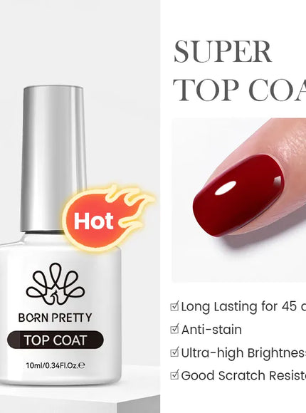 KissICON Super Top Coat-HOT KissIcon Born Pretty Base and Top Coat Gel