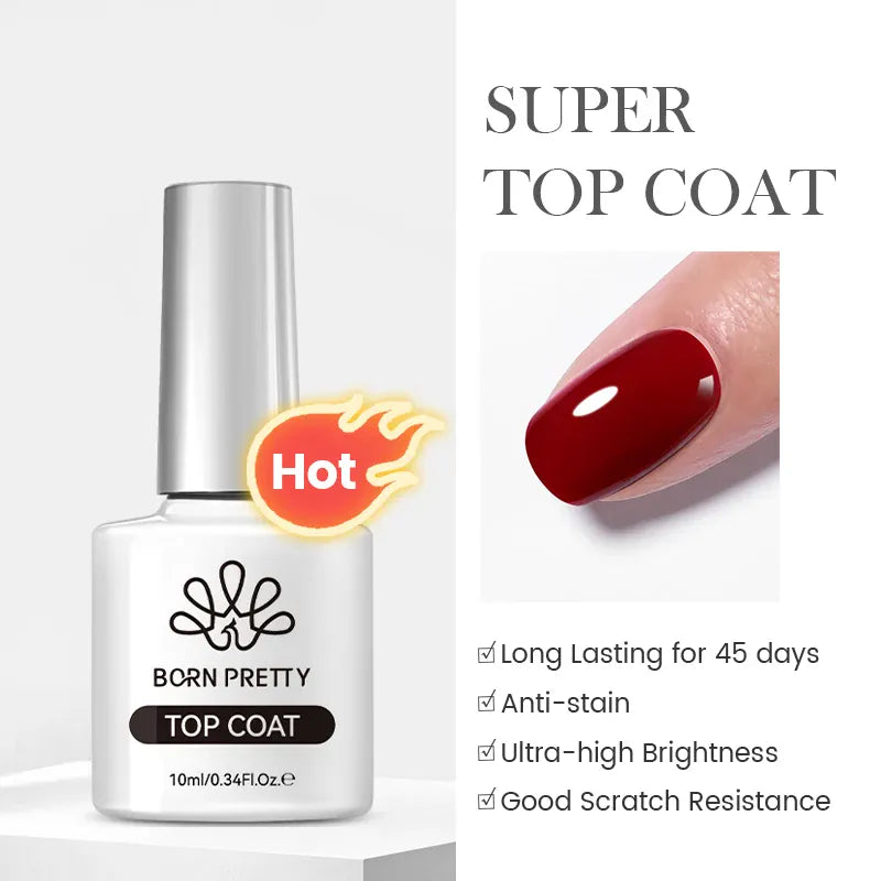KissICON Super Top Coat-HOT KissIcon Born Pretty Base and Top Coat Gel