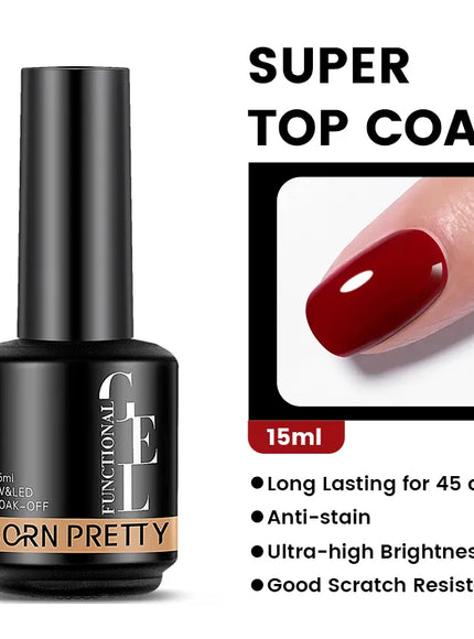 KissICON Super Top Coat KissIcon Born Milky Pink Rubber Base Gel 15ml