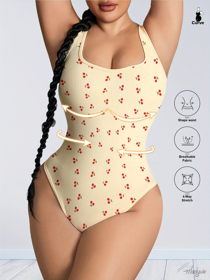 Sweet Cherry Plus Size Tummy Control Bodysuit