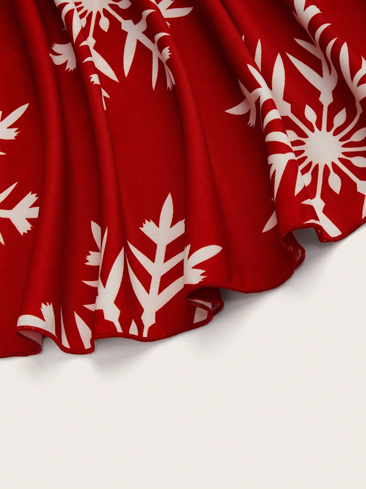 KissICON Sweetra Elegant Red Snowflake Print A-line Mini Dress