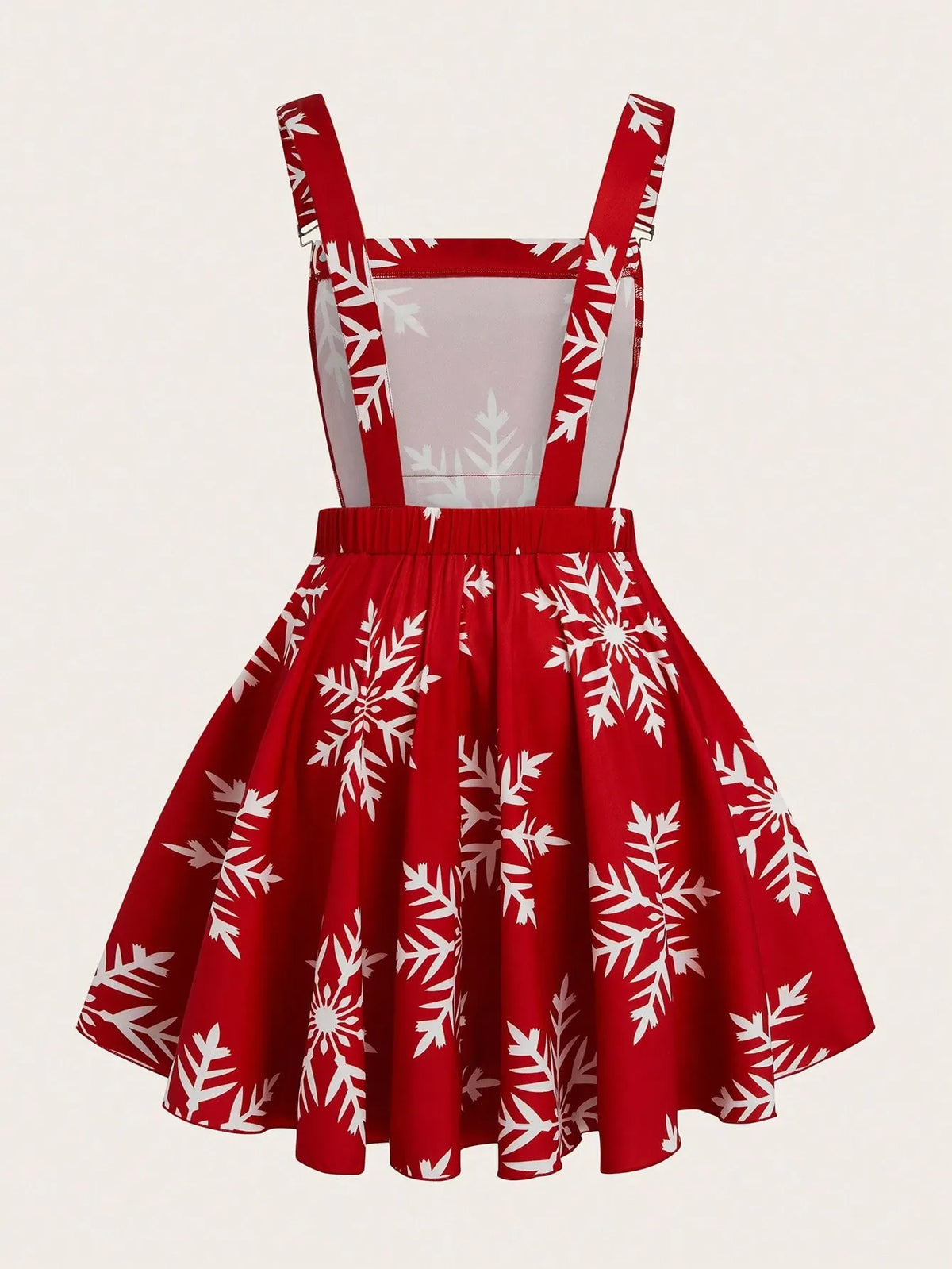 KissICON Sweetra Elegant Red Snowflake Print A-line Mini Dress