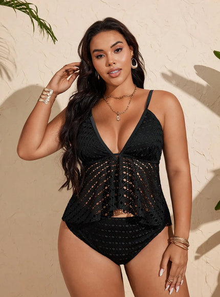 KissICON Swim Lush Curve Solid Color Hollow Out