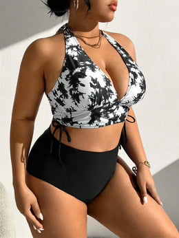 KissICON Swim Lushoire Beach Curve Tie-dye Halter Top