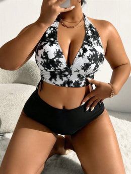 KissICON Swim Lushoire Beach Curve Tie-dye Halter Top
